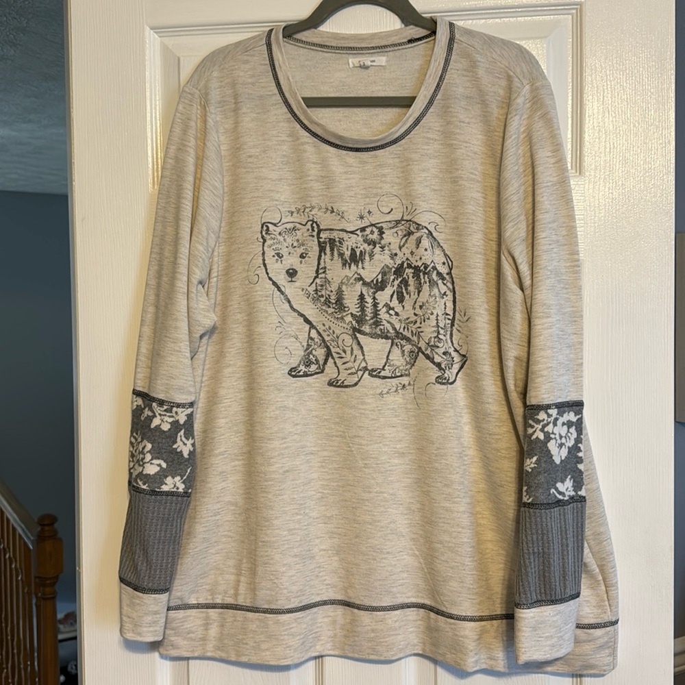 Long Sleeve 'Bear' Top Maurice's Plus 2X